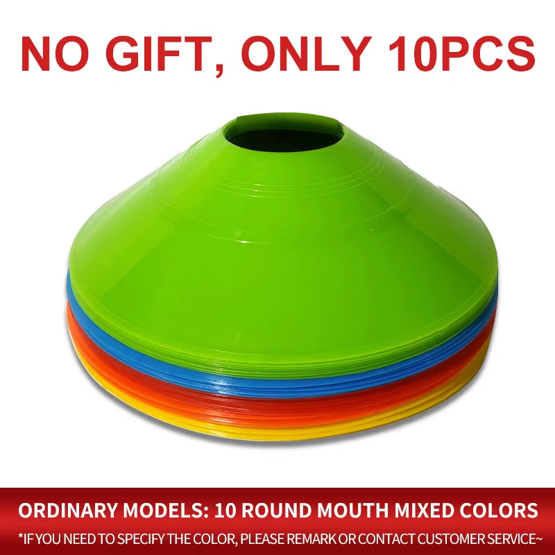 10Pcs Cone Set Football Training Equipment for Kid Pro Disc Cones Agility Exercise Obstacles Avoiding Sport Training Accessories