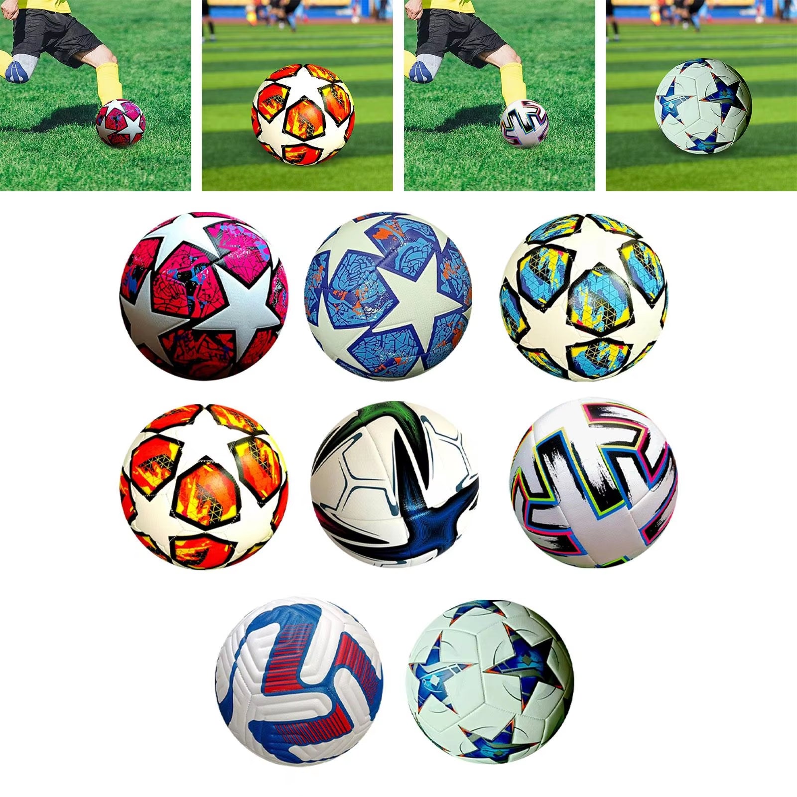 Soccer Ball Size 5 Novelty Patterns Soccer Training Professional Training Ball for Game School Practice Competition Outdoor Toys